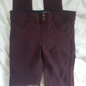 Rewind Burgundy Stretch Pull-On Ponte Leggings Junior's Small